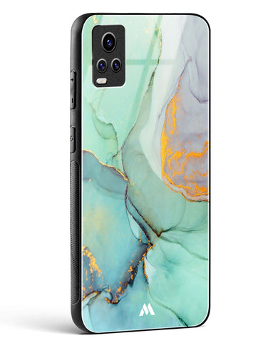 Green Shale Marble Glass Case Phone Cover-(Vivo)