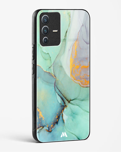 Green Shale Marble Glass Case Phone Cover-(Vivo)