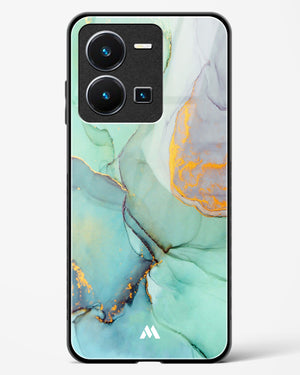 Green Shale Marble Glass Case Phone Cover-(Vivo)