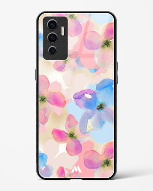 Watercolour Daisies Glass Case Phone Cover-(Vivo)