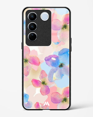 Watercolour Daisies Glass Case Phone Cover-(Vivo)