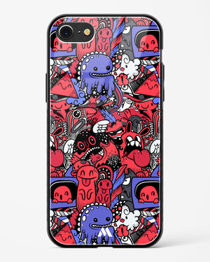 Monster Doodles Glass Case Phone Cover-(Apple)