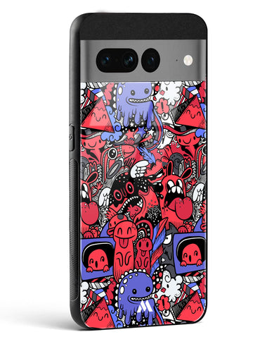 Monster Doodles Glass Case Phone Cover (Google)