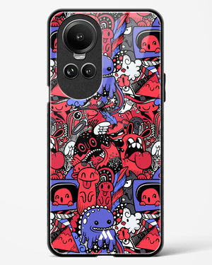 Monster Doodles Glass Case Phone Cover-(Oppo)
