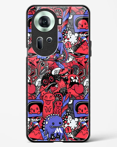 Monster Doodles Glass Case Phone Cover (Oppo)