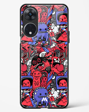 Monster Doodles Glass Case Phone Cover-(Oppo)