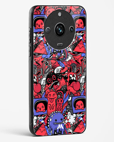 Monster Doodles Glass Case Phone Cover-(Realme)