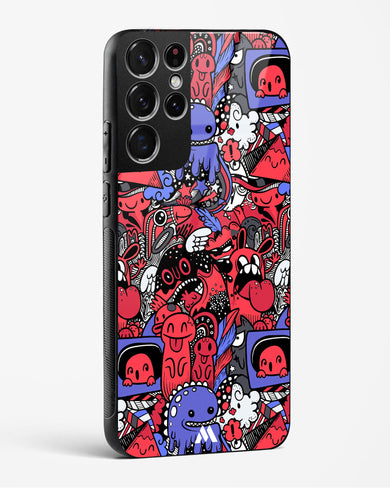 Monster Doodles Glass Case Phone Cover-(Samsung)