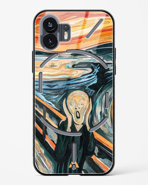 The Scream in Technicolor [Edvard Munch] Glass Case Phone Cover (Nothing)