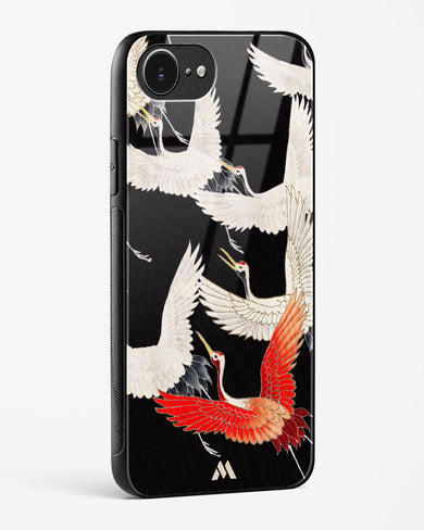 Furisode With A Myriad Of Flying Cranes Glass Case Phone Cover (Apple)