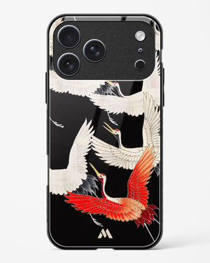 Furisode With A Myriad Of Flying Cranes Glass Case Phone Cover (Apple)