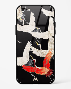 Furisode With A Myriad Of Flying Cranes Glass Case Phone Cover (Apple)