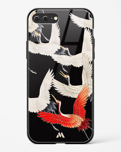 Furisode With A Myriad Of Flying Cranes Glass Case Phone Cover (Apple)