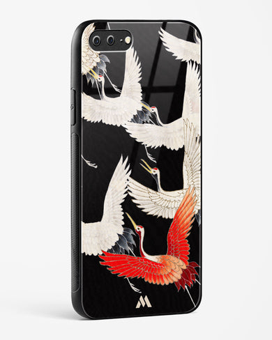 Furisode With A Myriad Of Flying Cranes Glass Case Phone Cover (Apple)