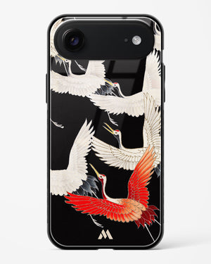 Furisode With A Myriad Of Flying Cranes Glass Case Phone Cover (Apple)