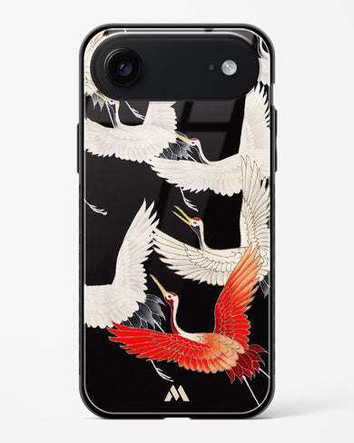 Furisode With A Myriad Of Flying Cranes Glass Case Phone Cover (Apple)