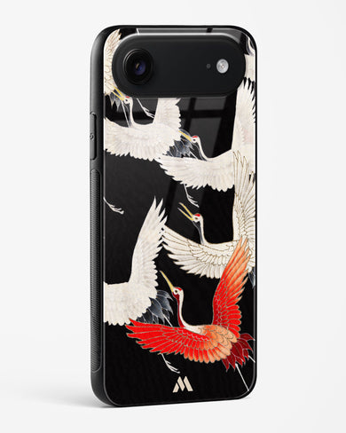 Furisode With A Myriad Of Flying Cranes Glass Case Phone Cover (Apple)