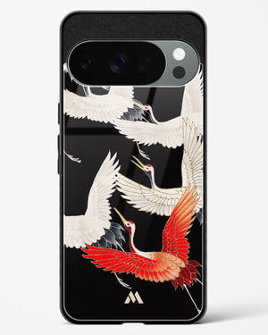 Furisode With A Myriad Of Flying Cranes Glass Case Phone Cover (Google)