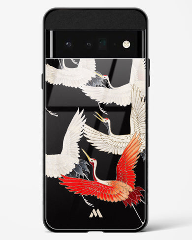 Furisode With A Myriad Of Flying Cranes Glass Case Phone Cover (Google)