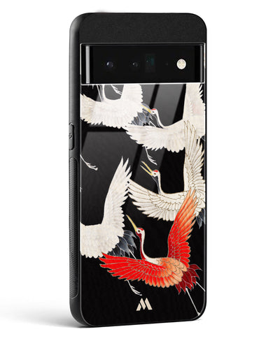 Furisode With A Myriad Of Flying Cranes Glass Case Phone Cover (Google)