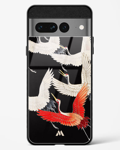 Furisode With A Myriad Of Flying Cranes Glass Case Phone Cover (Google)