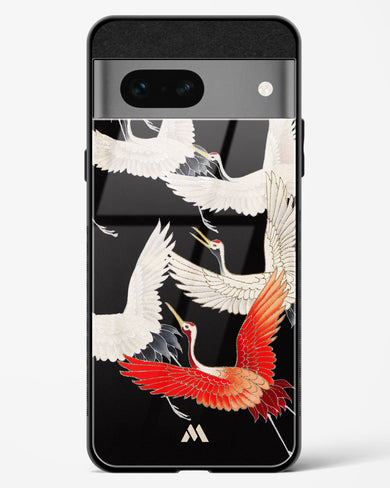 Furisode With A Myriad Of Flying Cranes Glass Case Phone Cover (Google)