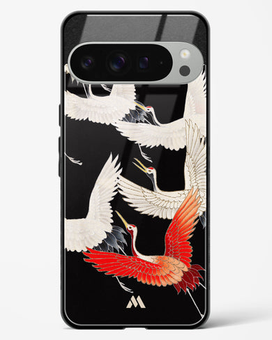 Furisode With A Myriad Of Flying Cranes Glass Case Phone Cover (Google)