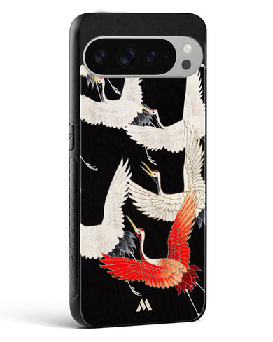 Furisode With A Myriad Of Flying Cranes Glass Case Phone Cover (Google)