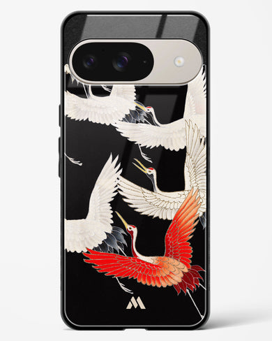 Furisode With A Myriad Of Flying Cranes Glass Case Phone Cover (Google)