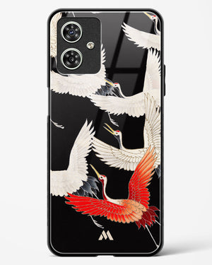 Furisode With A Myriad Of Flying Cranes Glass Case Phone Cover (Motorola)
