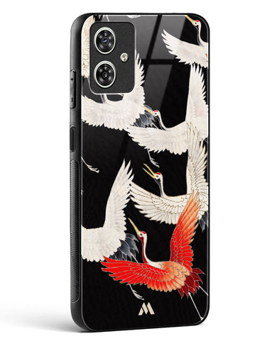 Furisode With A Myriad Of Flying Cranes Glass Case Phone Cover (Motorola)