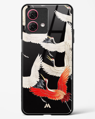 Furisode With A Myriad Of Flying Cranes Glass Case Phone Cover (Motorola)