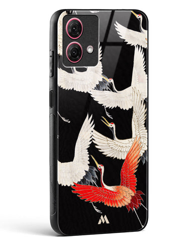 Furisode With A Myriad Of Flying Cranes Glass Case Phone Cover (Motorola)