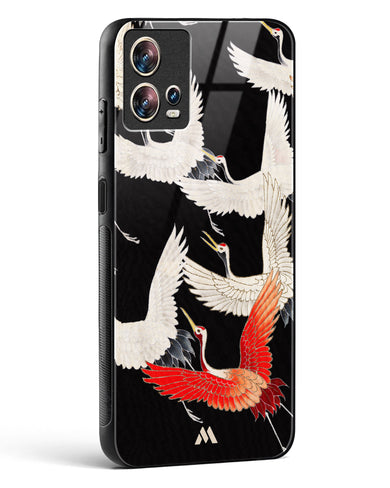 Furisode With A Myriad Of Flying Cranes Glass Case Phone Cover (Motorola)