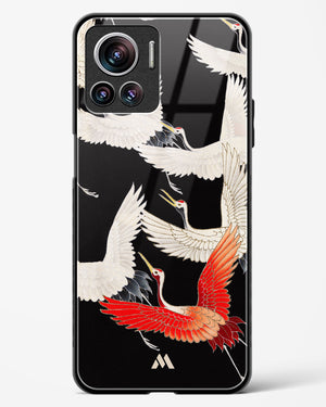 Furisode With A Myriad Of Flying Cranes Glass Case Phone Cover (Motorola)