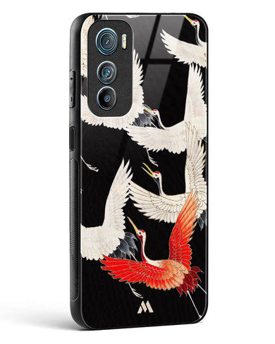 Furisode With A Myriad Of Flying Cranes Glass Case Phone Cover (Motorola)