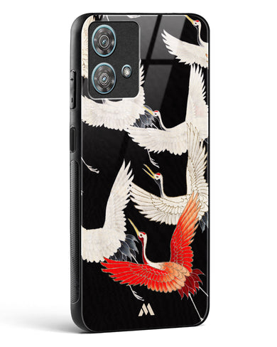 Furisode With A Myriad Of Flying Cranes Glass Case Phone Cover (Motorola)