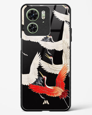 Furisode With A Myriad Of Flying Cranes Glass Case Phone Cover (Motorola)