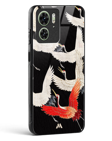 Furisode With A Myriad Of Flying Cranes Glass Case Phone Cover (Motorola)