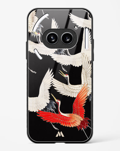 Furisode With A Myriad Of Flying Cranes Glass Case Phone Cover (Nothing)
