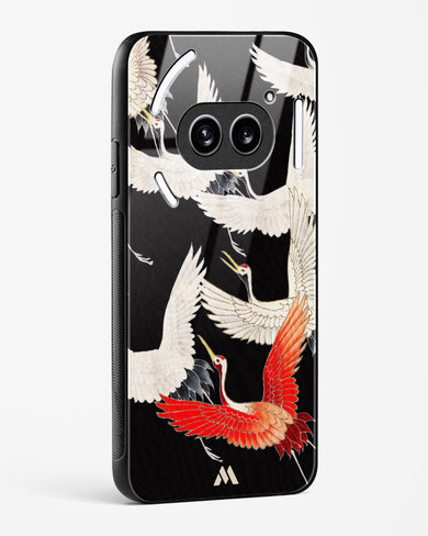 Furisode With A Myriad Of Flying Cranes Glass Case Phone Cover (Nothing)