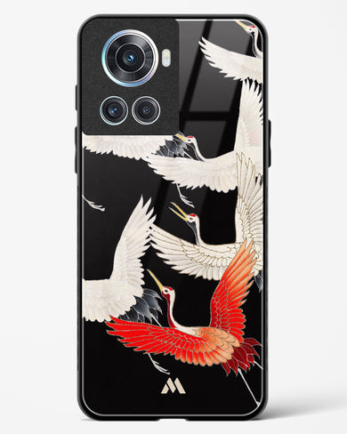 Furisode With A Myriad Of Flying Cranes Glass Case Phone Cover (OnePlus)