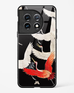 Furisode With A Myriad Of Flying Cranes Glass Case Phone Cover (OnePlus)