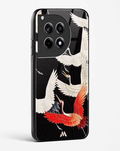 Furisode With A Myriad Of Flying Cranes Glass Case Phone Cover (OnePlus)