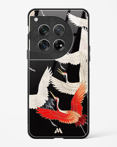 Furisode With A Myriad Of Flying Cranes Glass Case Phone Cover (OnePlus)