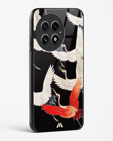 Furisode With A Myriad Of Flying Cranes Glass Case Phone Cover (OnePlus)
