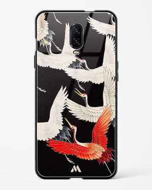 Furisode With A Myriad Of Flying Cranes Glass Case Phone Cover (OnePlus)