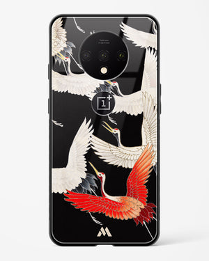 Furisode With A Myriad Of Flying Cranes Glass Case Phone Cover (OnePlus)