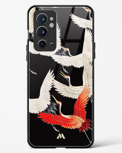 Furisode With A Myriad Of Flying Cranes Glass Case Phone Cover (OnePlus)