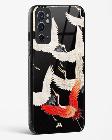 Furisode With A Myriad Of Flying Cranes Glass Case Phone Cover (OnePlus)